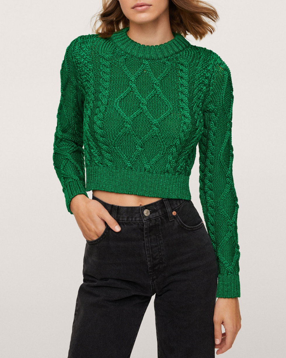 Mango Metallic Knit christmas sweater