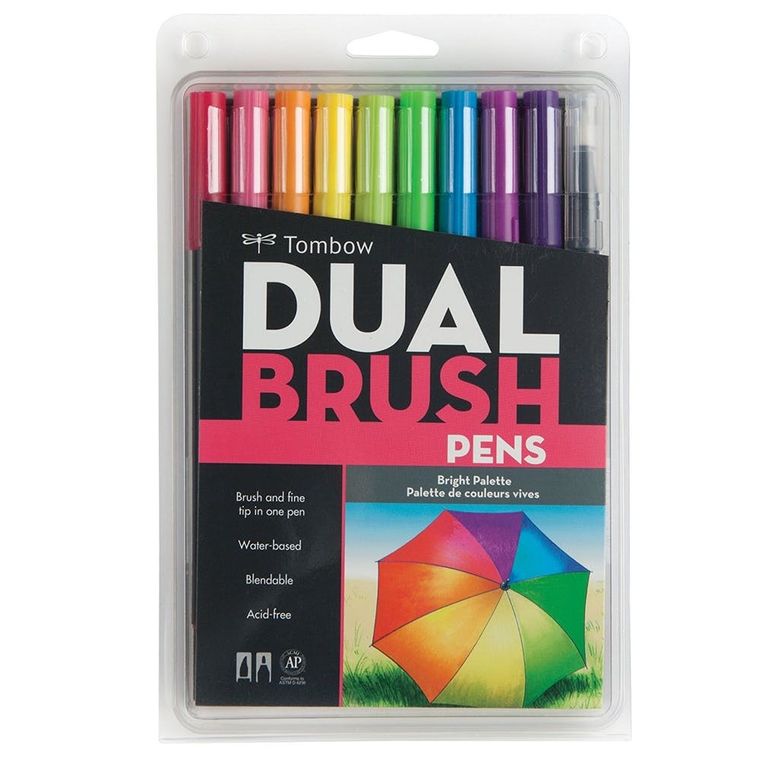  Tombow 6 Packs: 10 ct. (60 total) Lettering Favorites Dual  Brush Pens : Arts, Crafts & Sewing