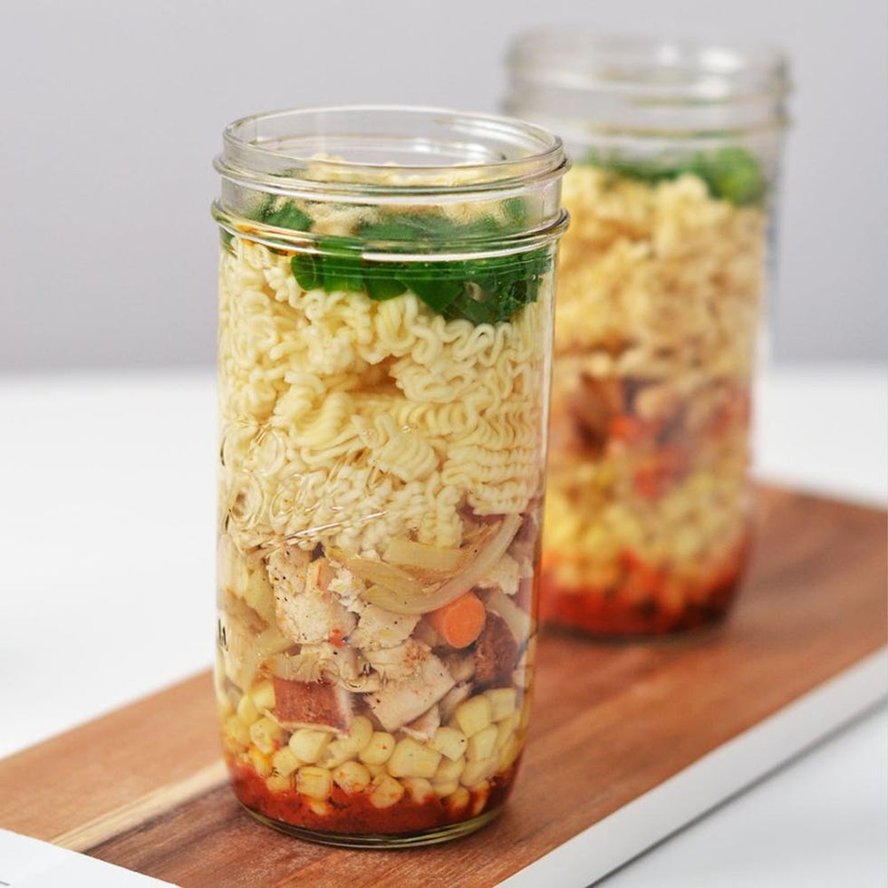 This Mason Jar Chicken Ramen Recipe Is a Serious Upgrade From Dorm-Room  Noodles - Brit + Co