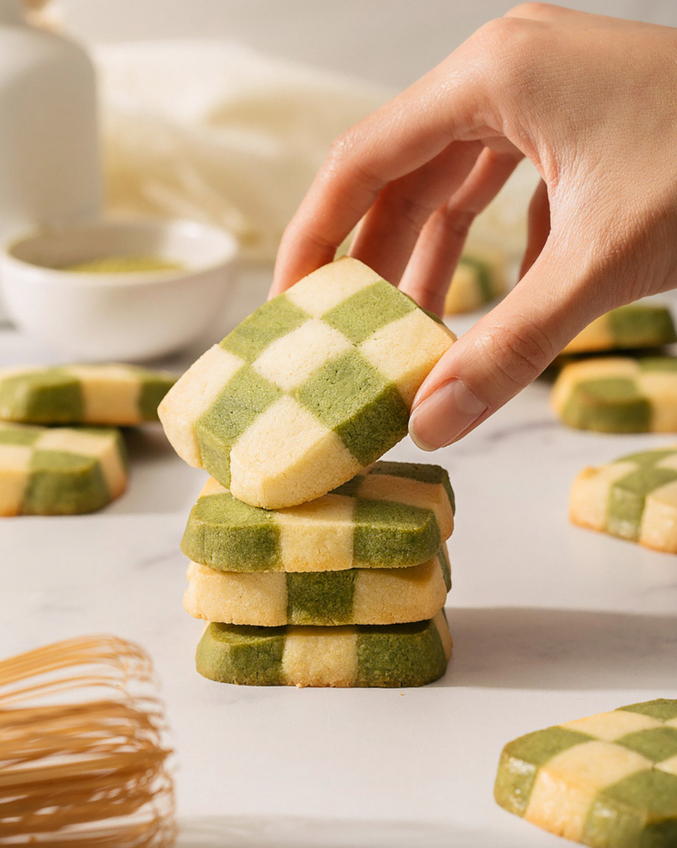 Matcha Checkerboard Cookies