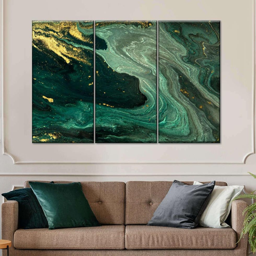 Metallic Forest Waves Wall Art