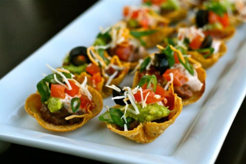 Mini Tostadas with 7-Layer Dip