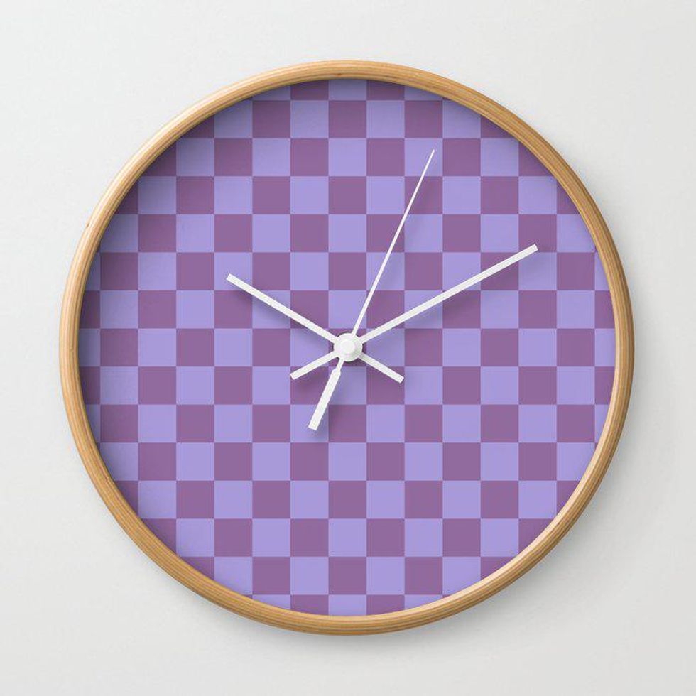 Minimalist Geometric Checkered Wall Clock