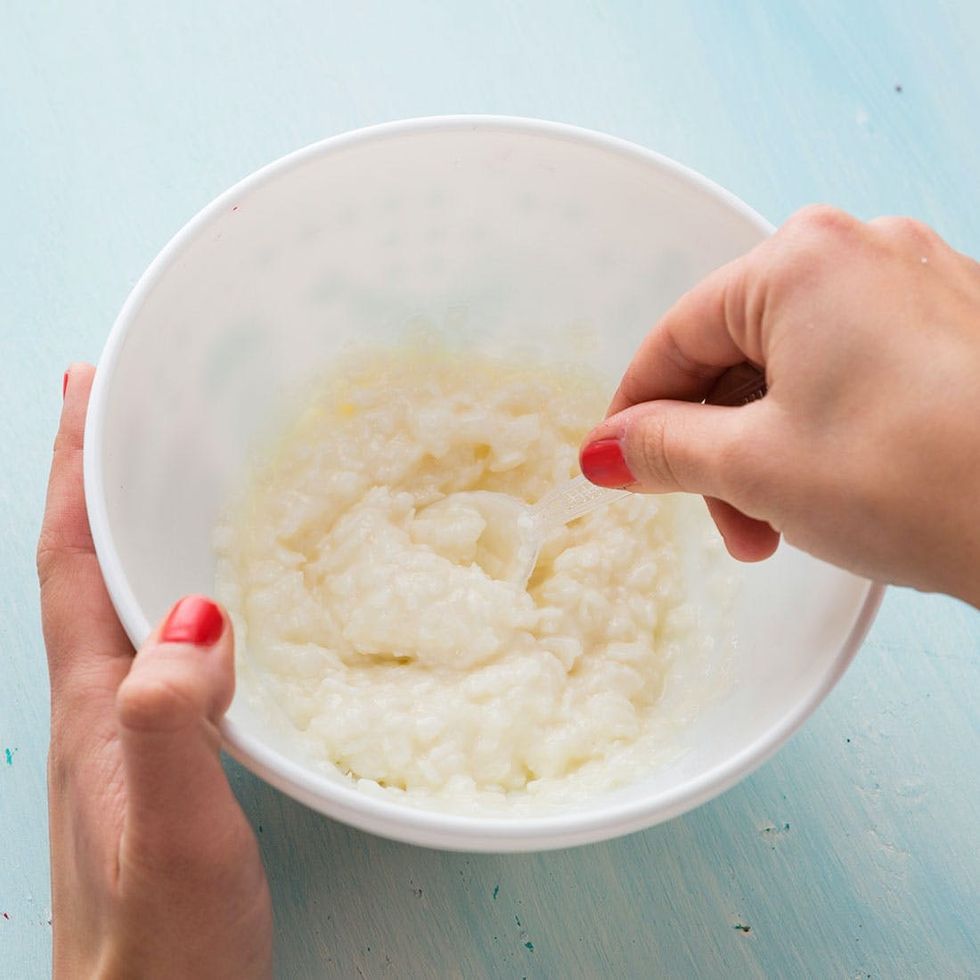 mixing up white candle wax