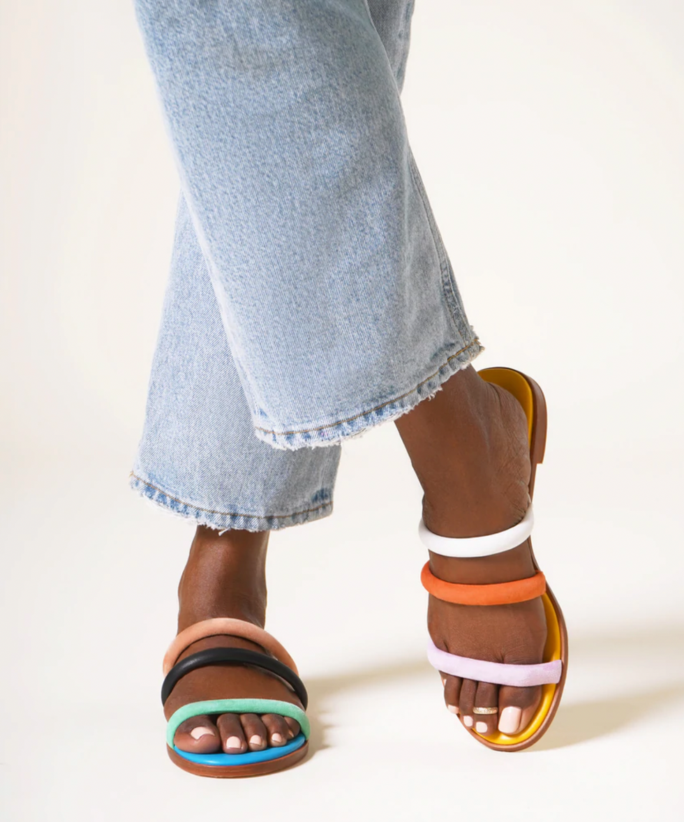 multi colored rainbow sandal