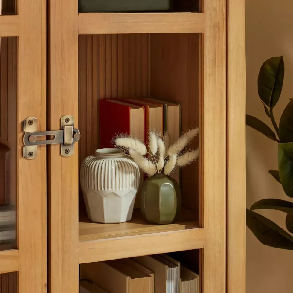 Multi-Faceted Ceramic Bud Vase Cream - Hearth & Hand\u2122 with Magnolia ($10)