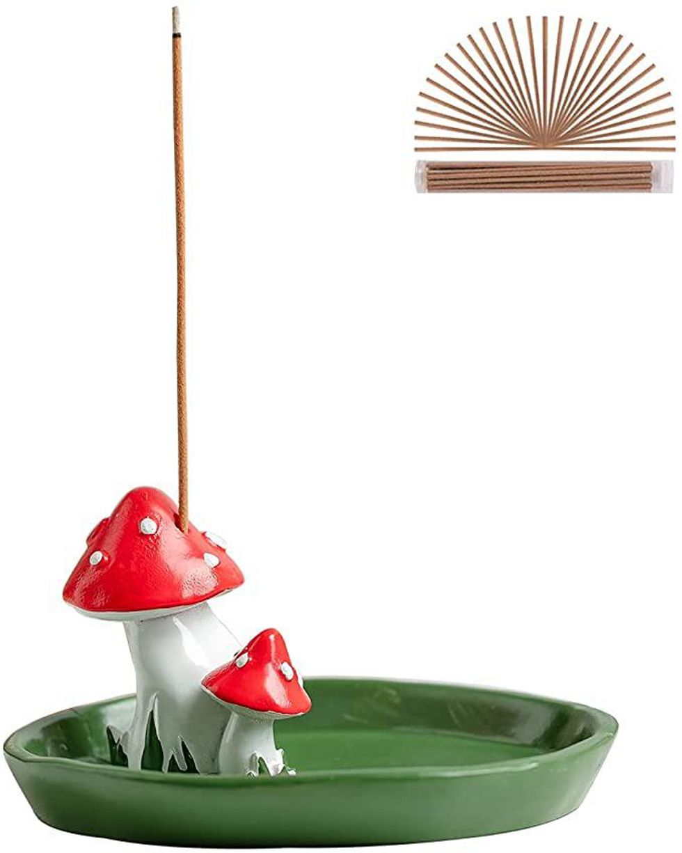 Mushroom Incense Holder with 30 Incense Sticks