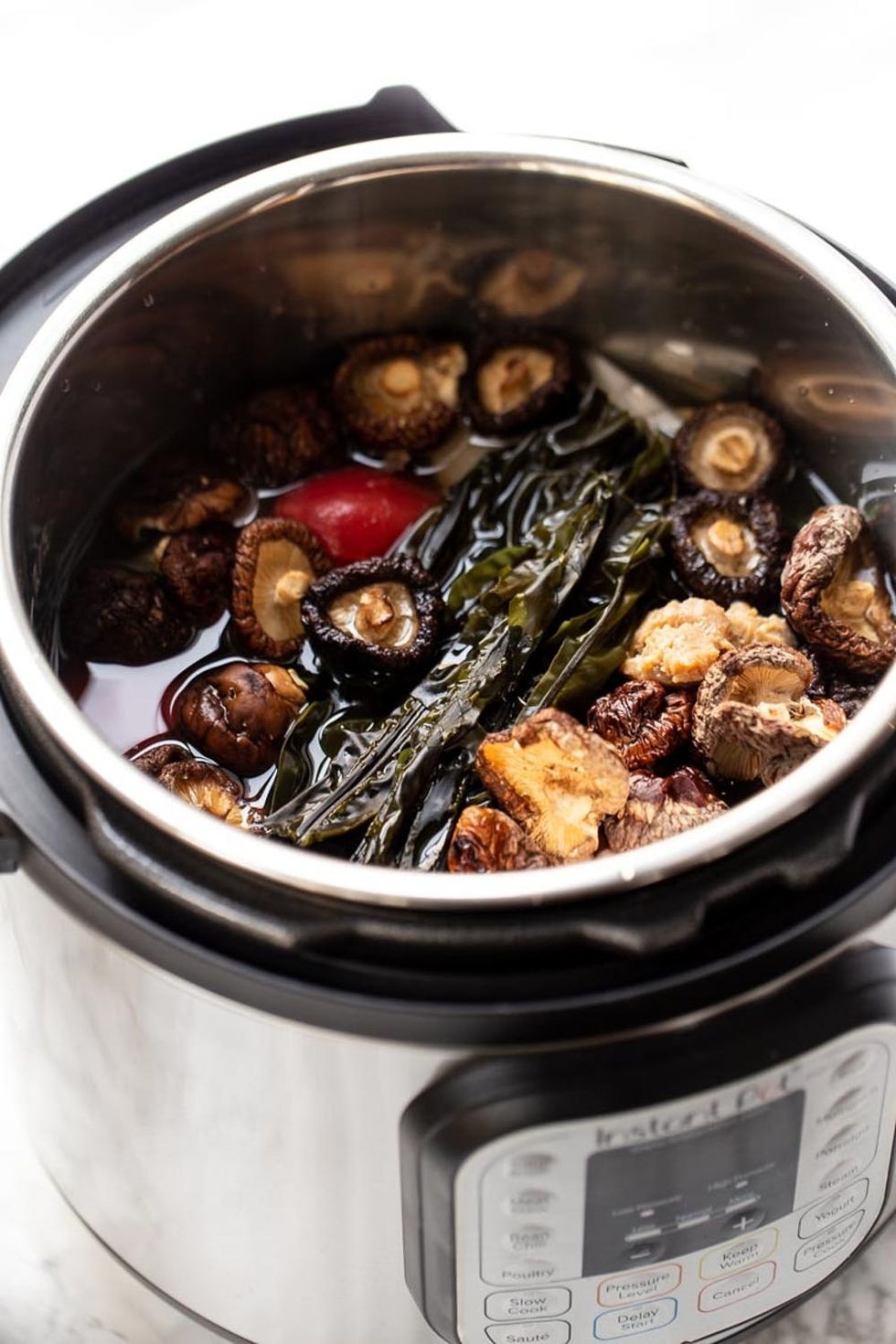 Mushroom \u201cBone\u201d Broth inside a Crock-Pot