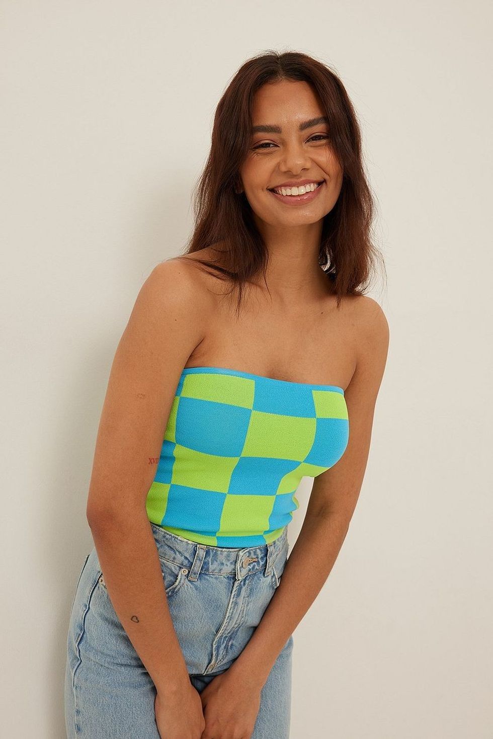 NA-KD Checkered Tube Top