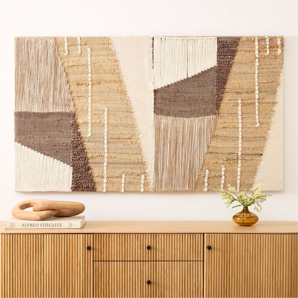 natural fiber mosaic wall art