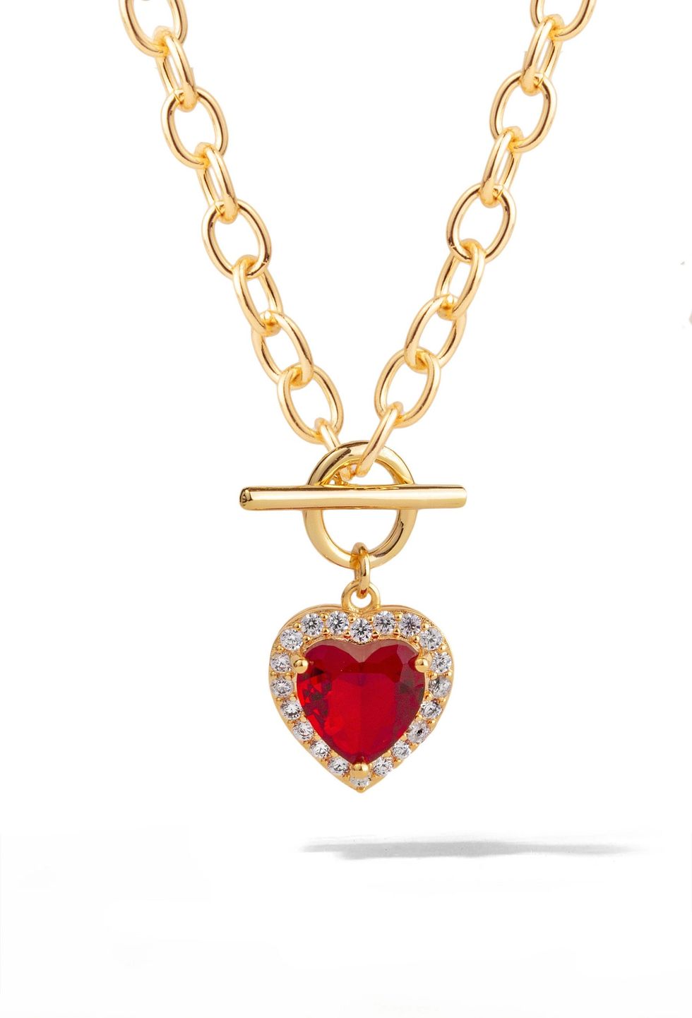 Oomiay Gold Heart Toggle Chain Necklace