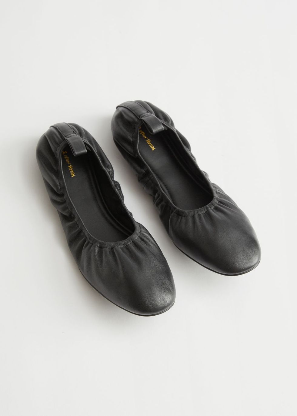 & Other Stories Gathered Leather Ballerina Flats