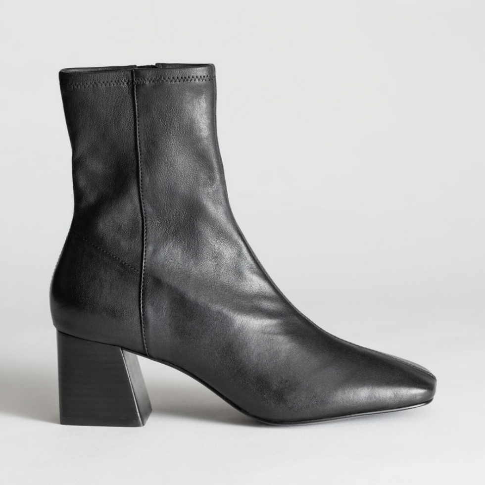 & Other Stories Square Toe Leather Boots