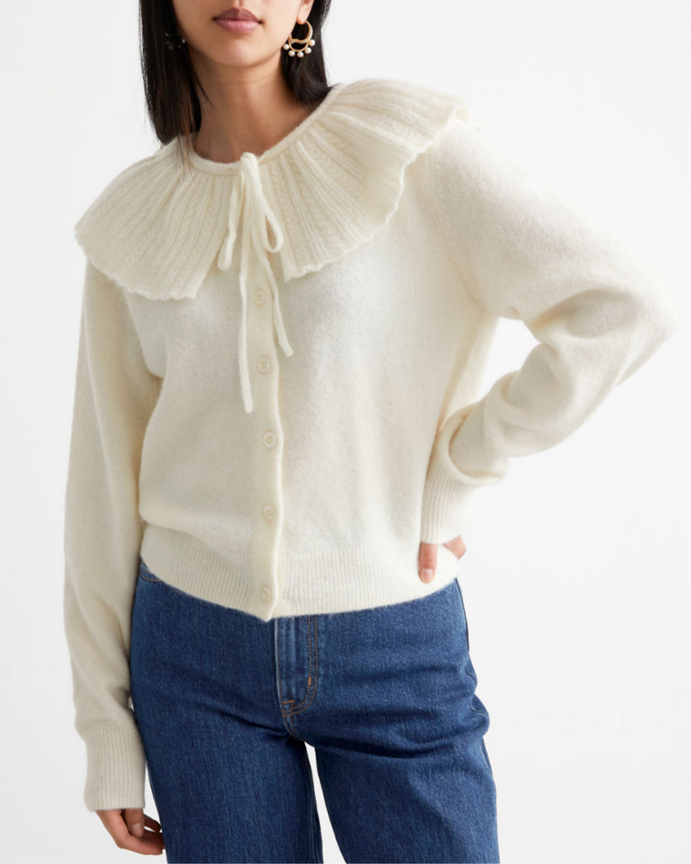 & Other Stories Statement Collar Knit Cardigan