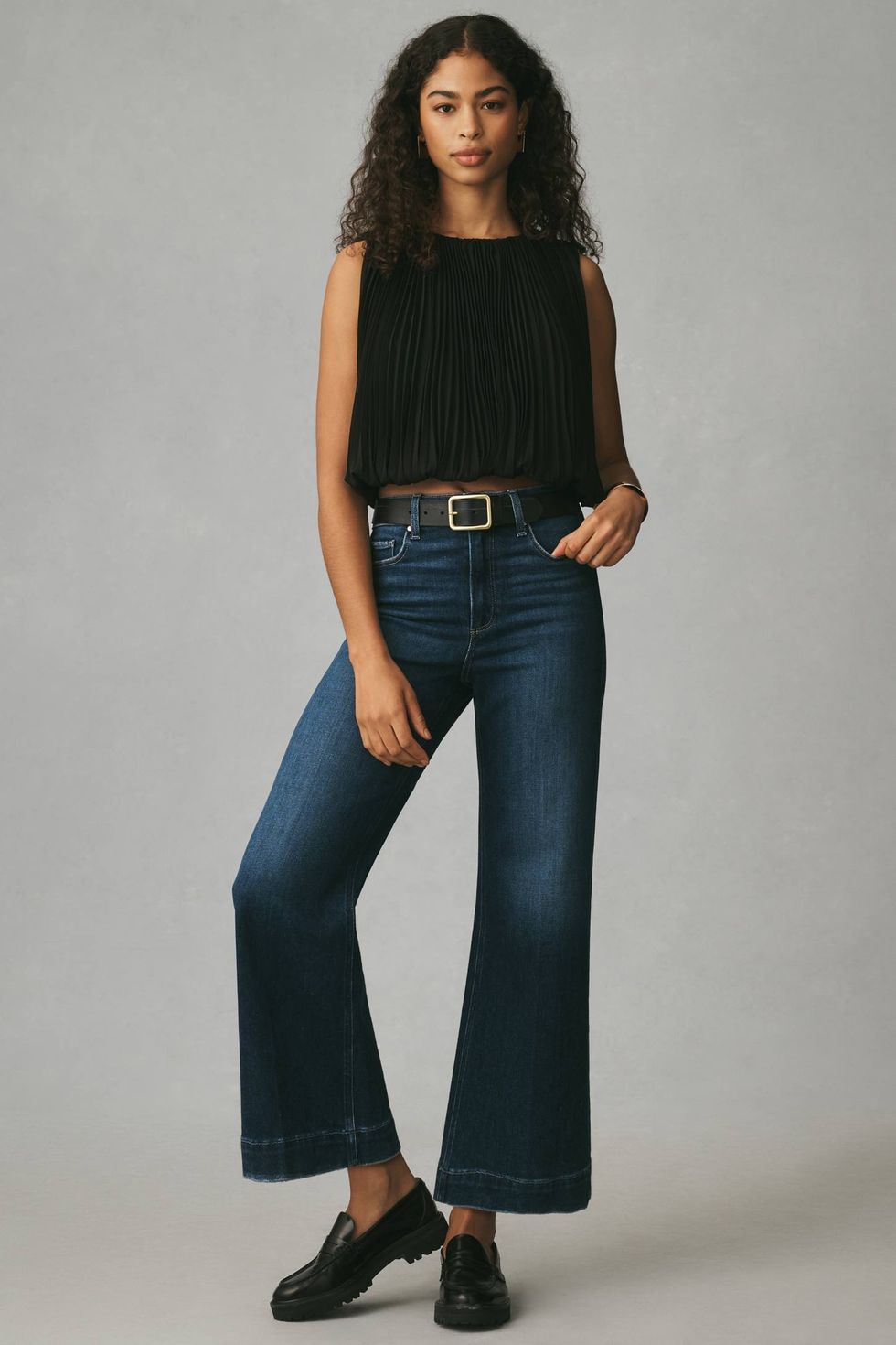 PAIGE The Anessa High-Rise Crop Wide Leg Jeans