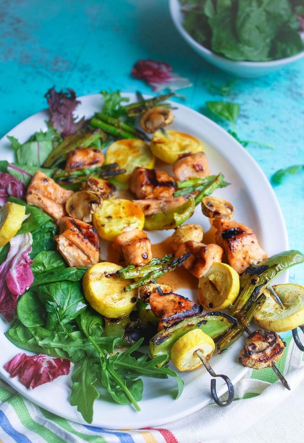 Paleo Grilled Maple-Glazed Salmon Skewers