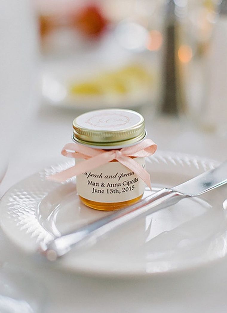 Peach jelly bow straw topper