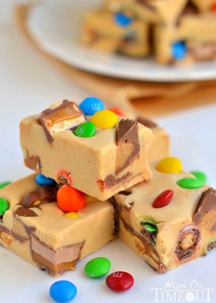 M&M Chocolate Peanut Butter Bars - Sweetest Menu
