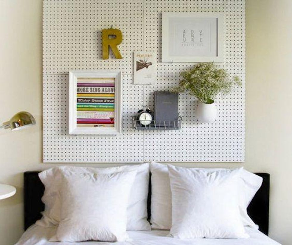 Pegboard Headboard plants