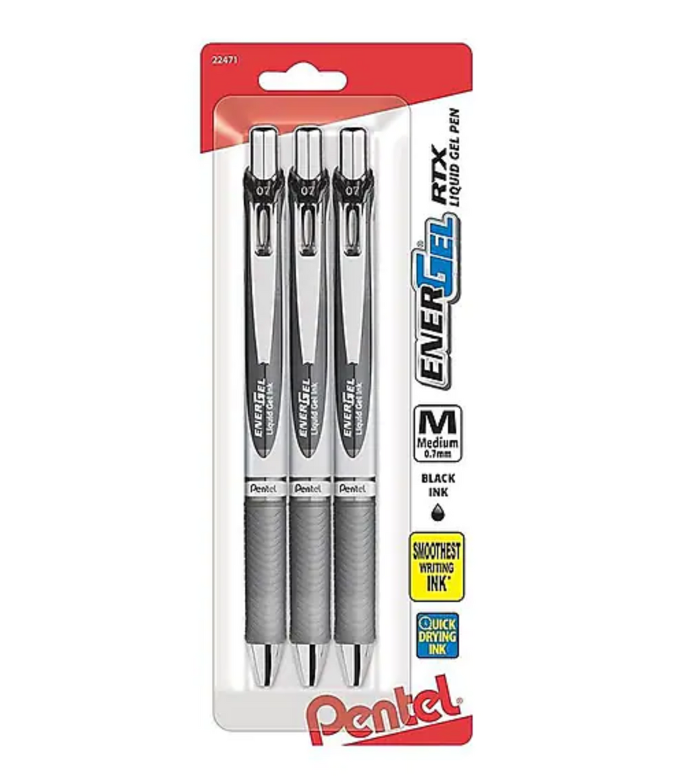 Pentel EnerGel RTX Retractable Gel Pens 3-Pack