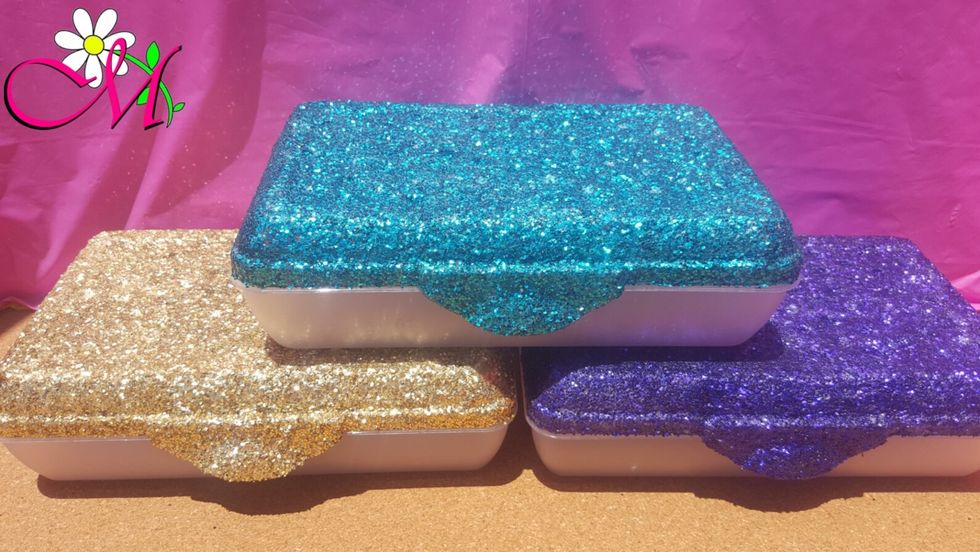 Personalized Colorful Glitter Pencil Box 90s School Supplies