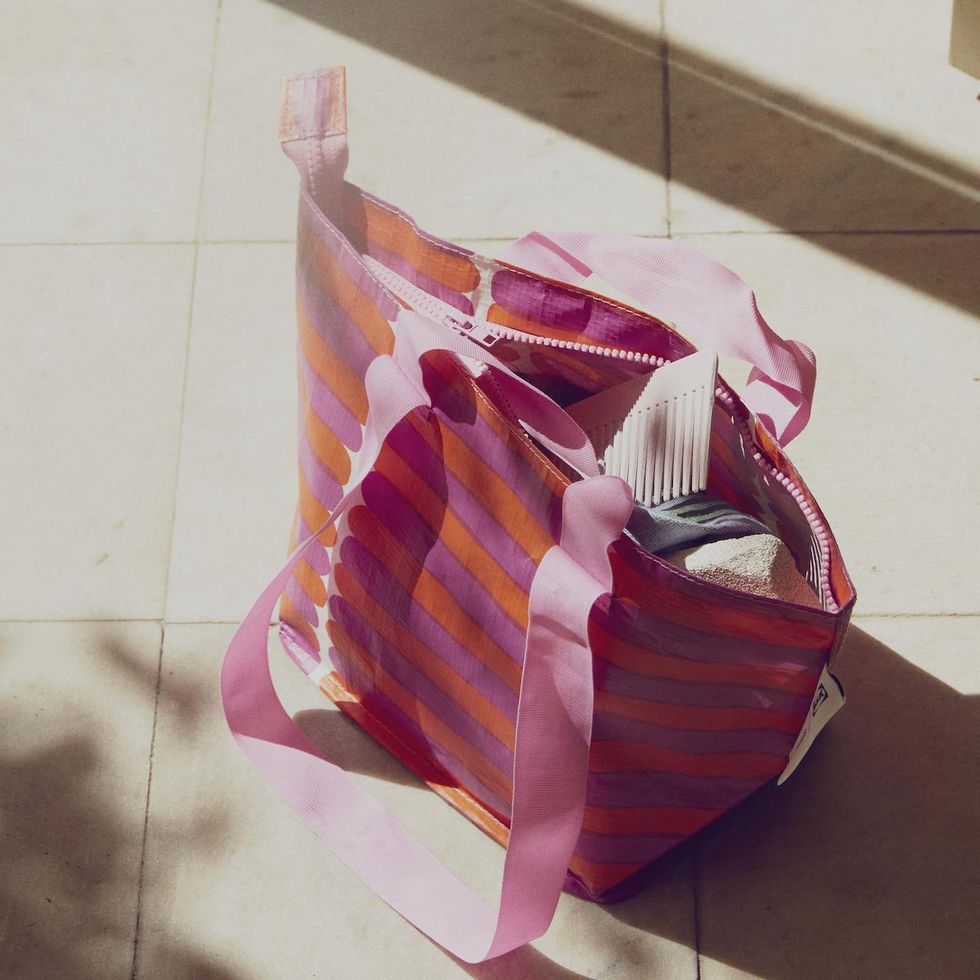 pink and orange shopping bag