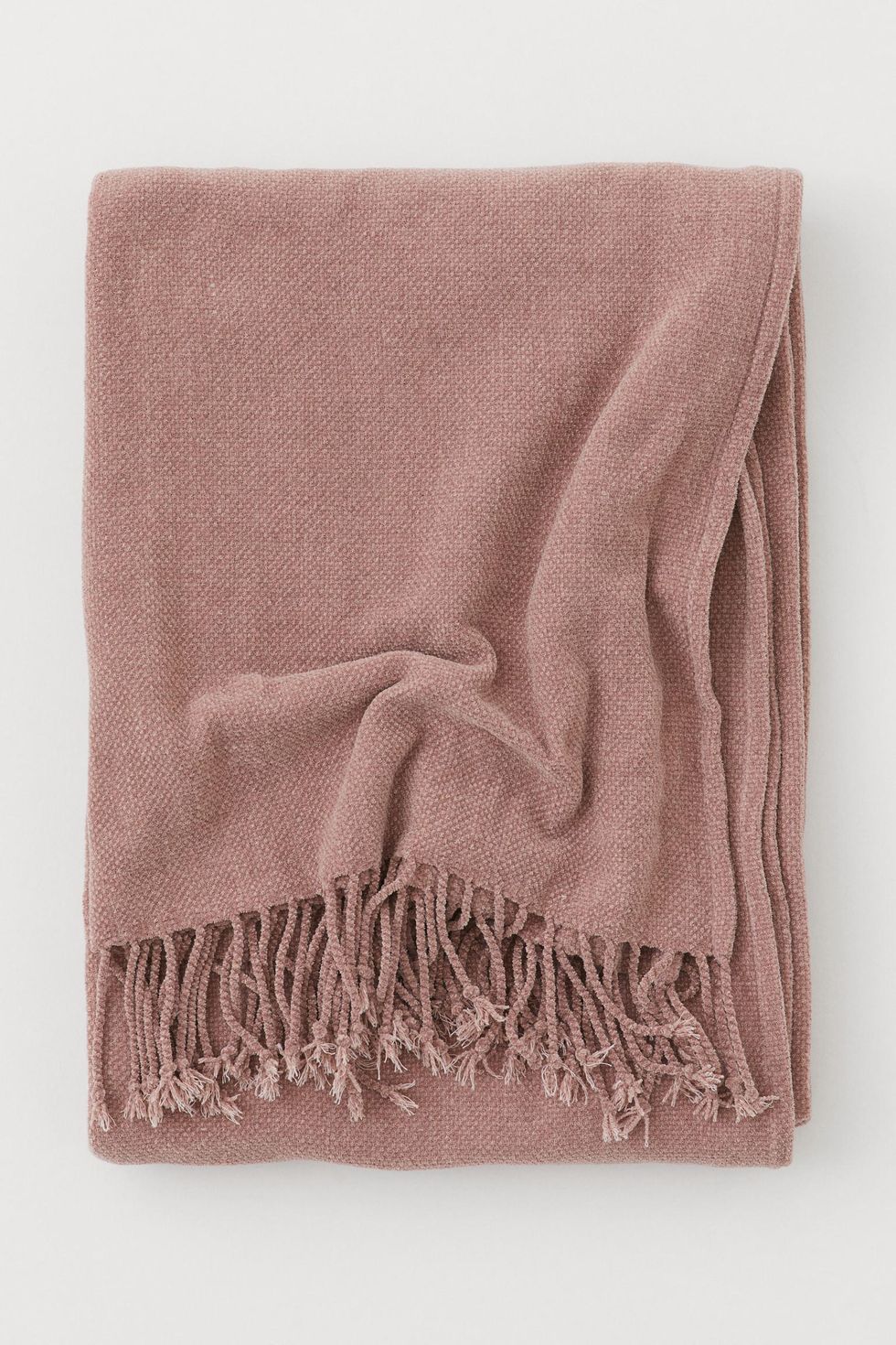 pink fringe throw blanket