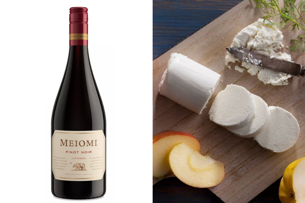 Pinot Noir pairs well with a Goat Cheese snack