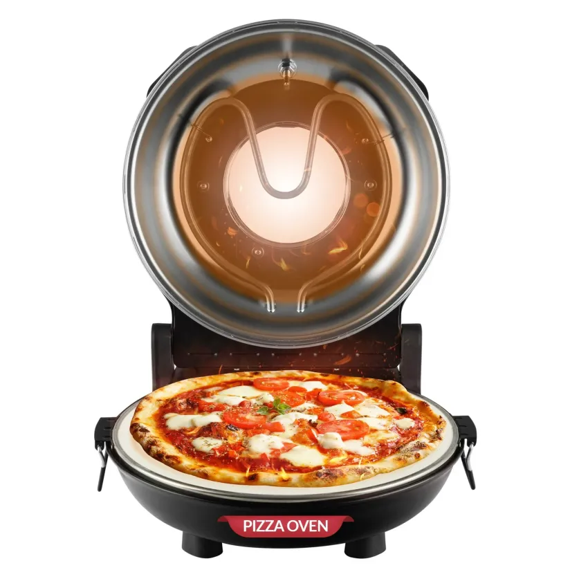 Pizza Maker- Electric Rotating 12 Inch Non-stick Cooker -Countertop Indoor  Oven, Reheat , w Adjustable Temperature Control - AliExpress