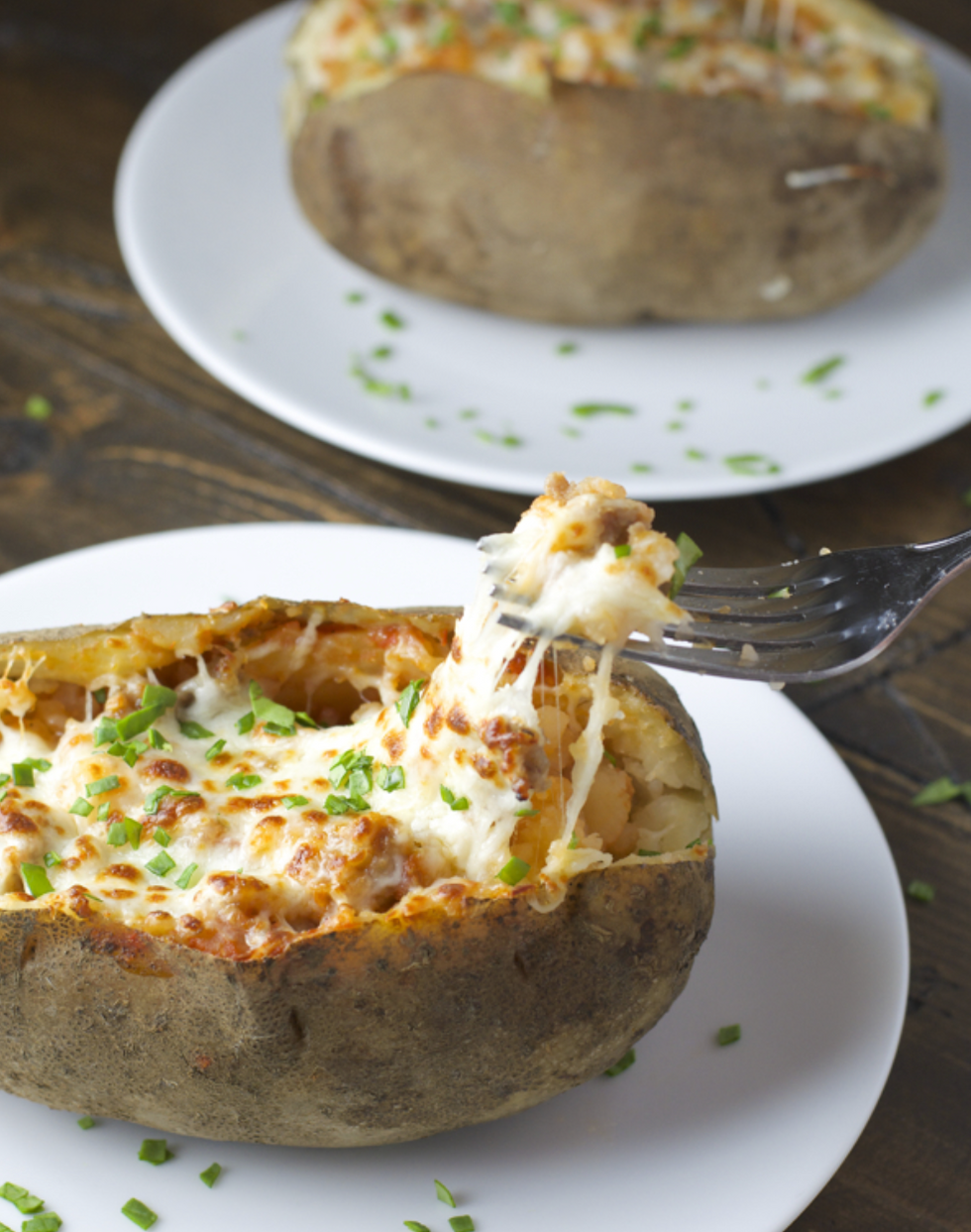 Pizza Stuffed Baked Potatoes