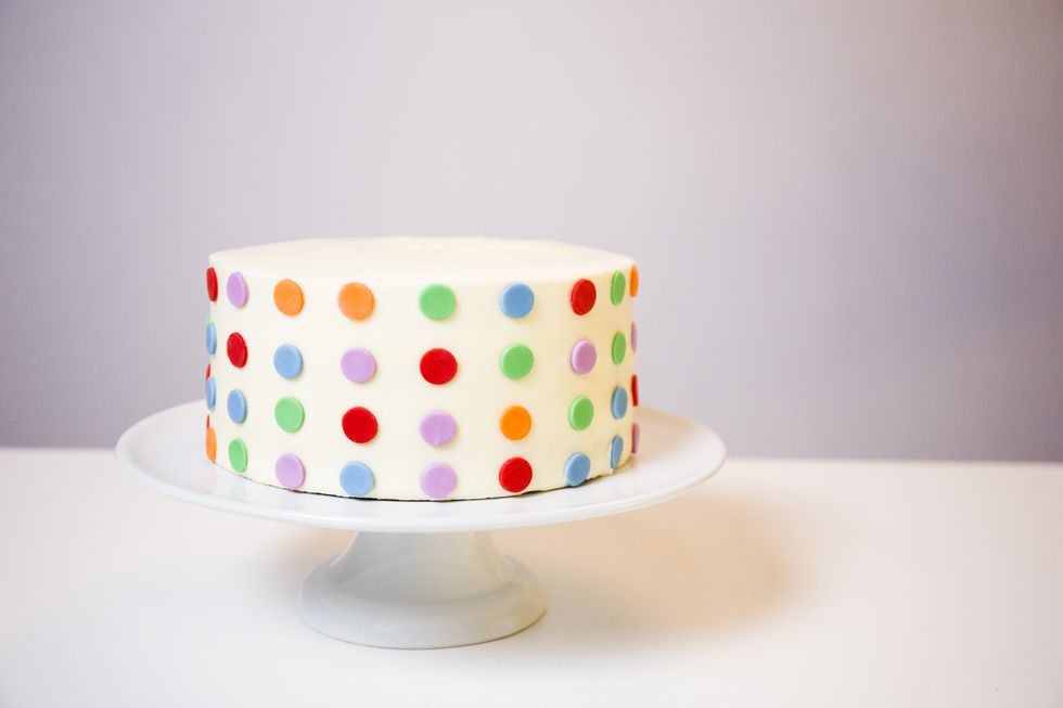 polka dot circle cake