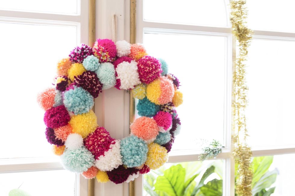 Pom Pom Wreath Fall decor DIY