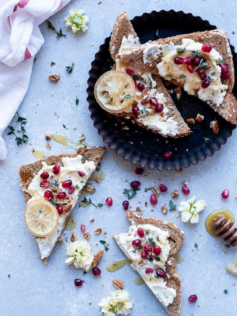 Pomegranate Honey Ricotta Toast