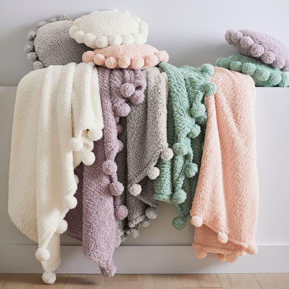 pompom throw blanket