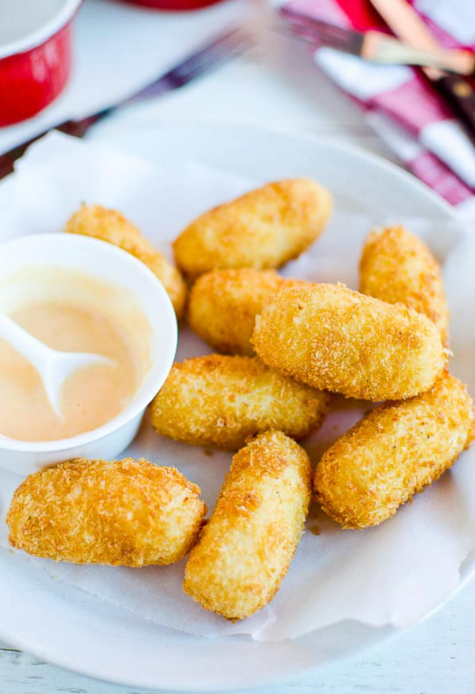 Potato Croquettes with Sweet Sriracha Mayo