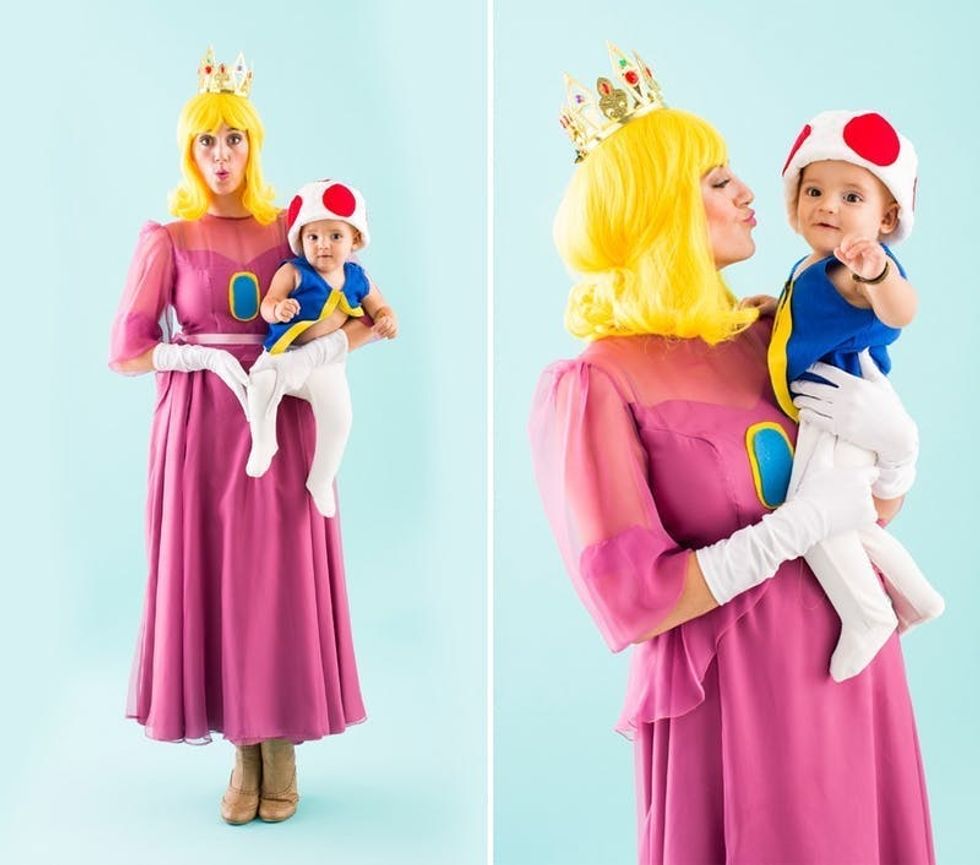 Princess Peach and Toad costume