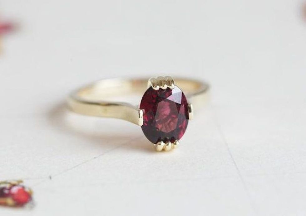 20 Non-Traditional Garnet Engagement Rings That Are Gorgeous - Brit + Co