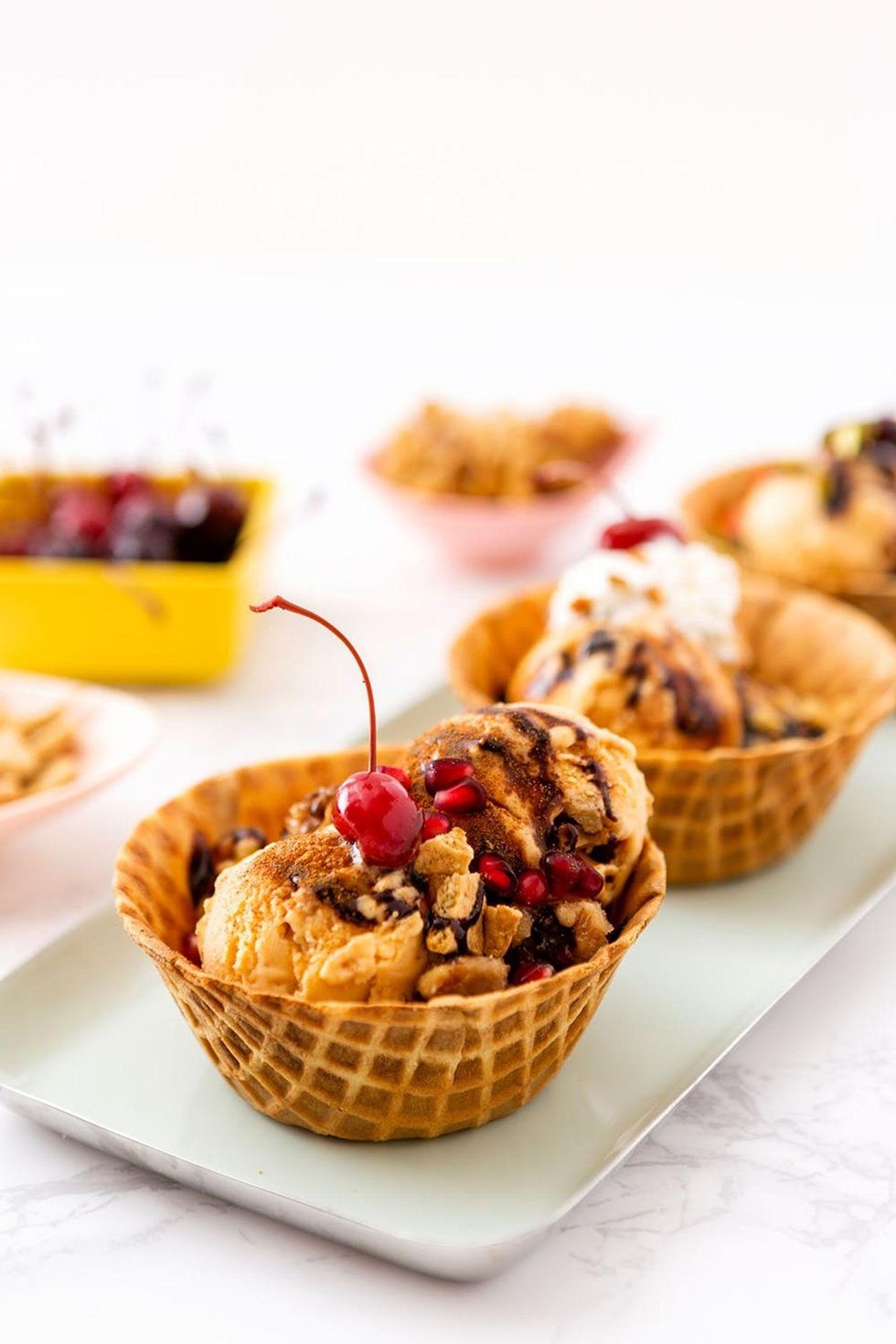 Pumpkin Waffle Bowl Sundaes