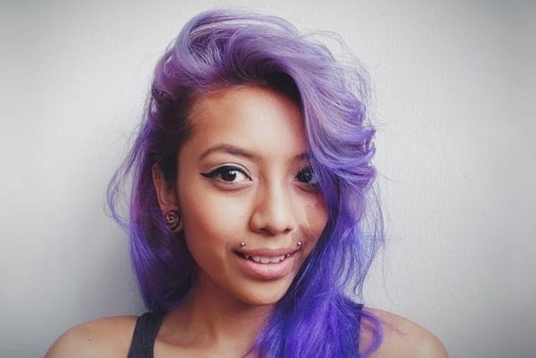 purple tinted hair