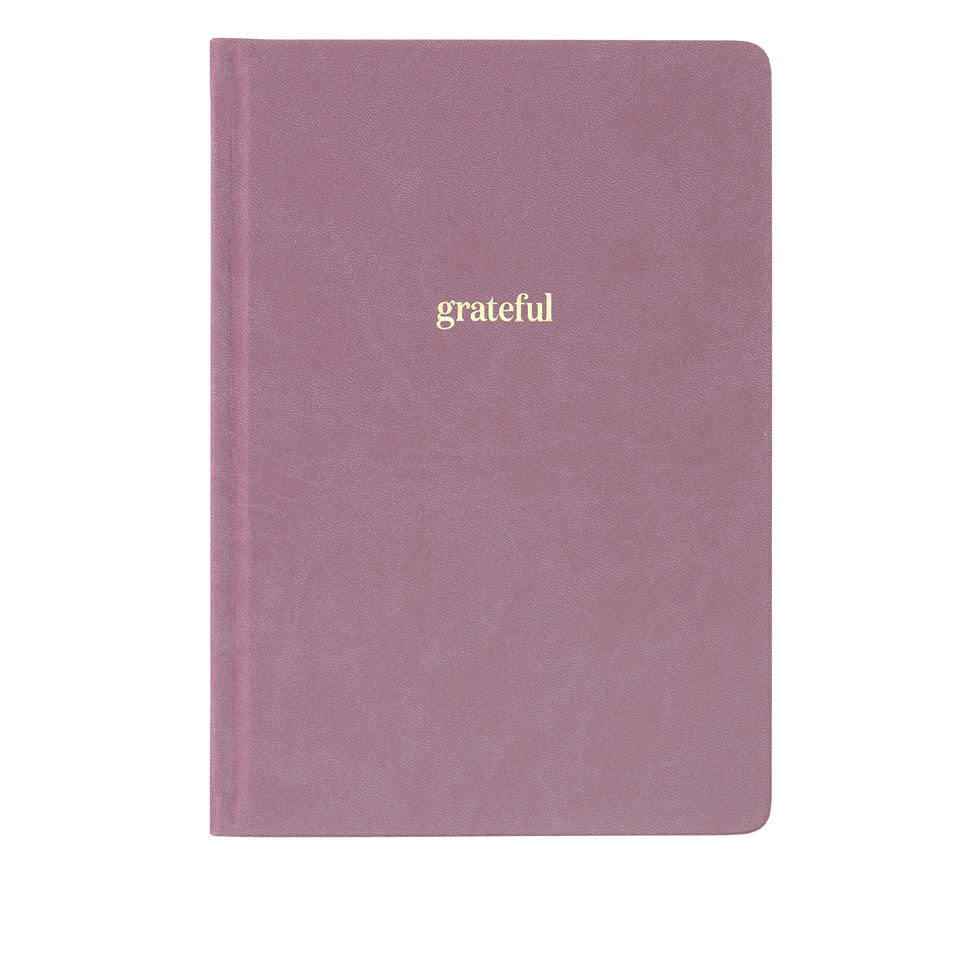 Purple hardover gratitude journal.