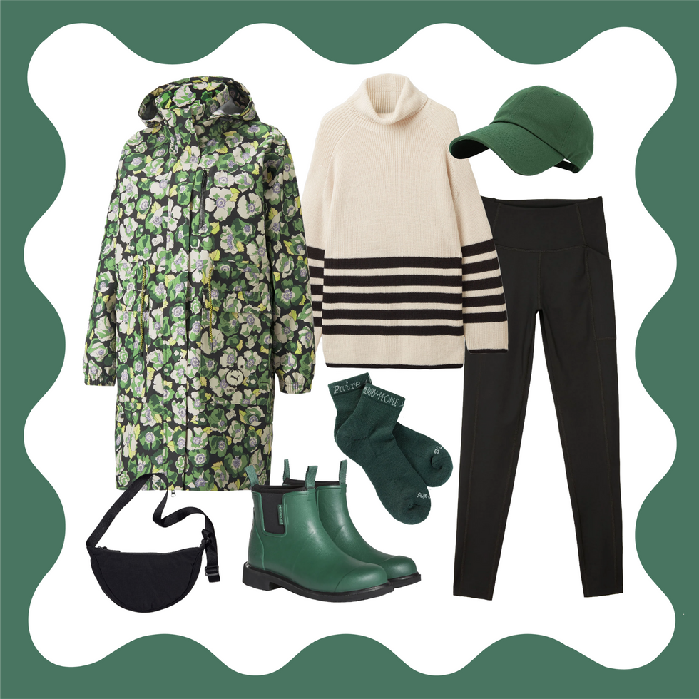 rainy day outfit green