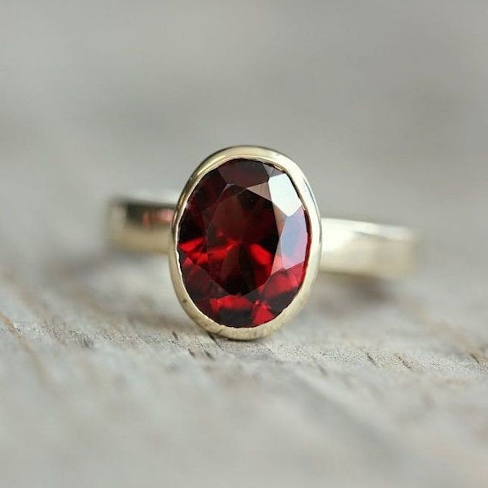 20 Non-Traditional Garnet Engagement Rings That Are Gorgeous - Brit + Co