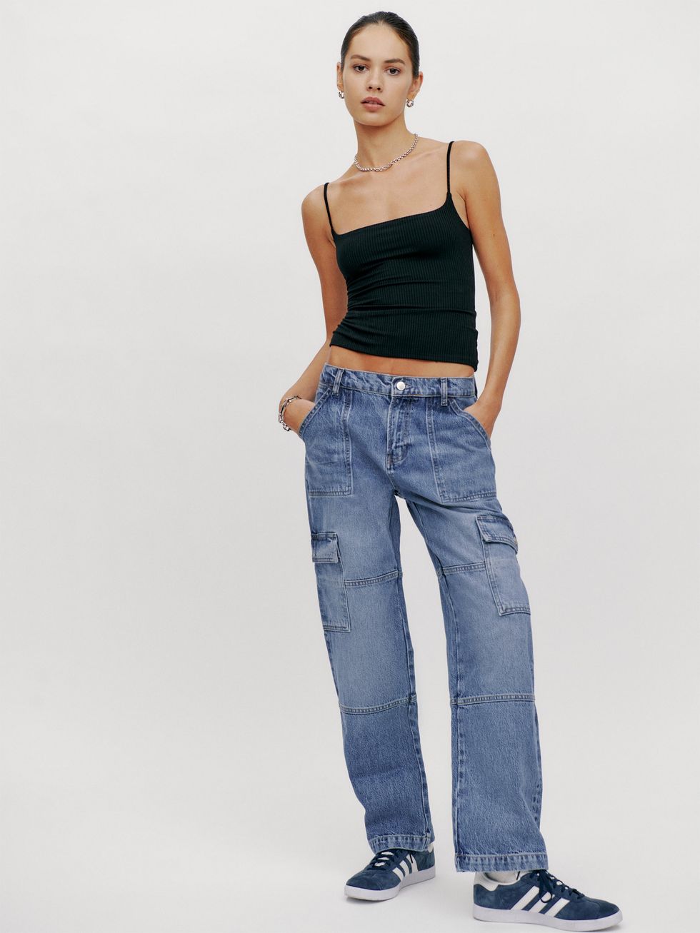 Reformation Mckenna Mid Rise Slouch Cargo Jeans