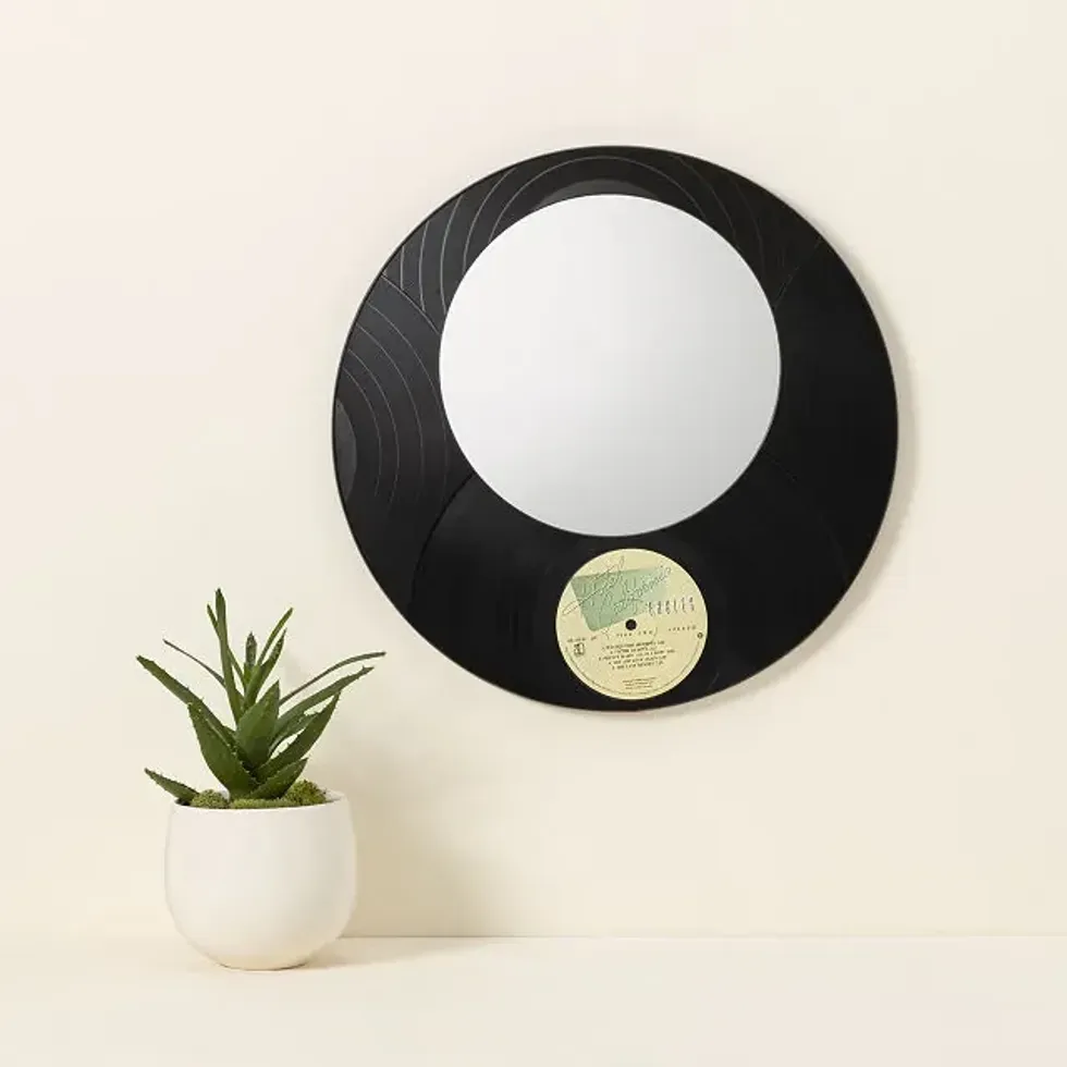 Repurposed Vinyl Wall Mirror Mirror Wall Decor