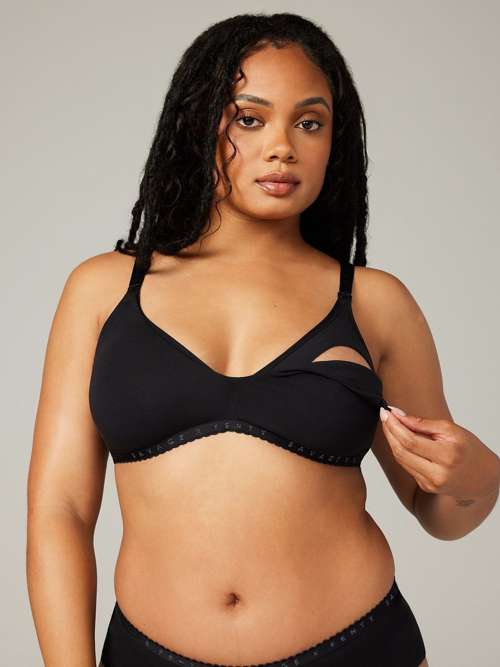 Savage Not Sorry Lace Maternity Bralette in Black