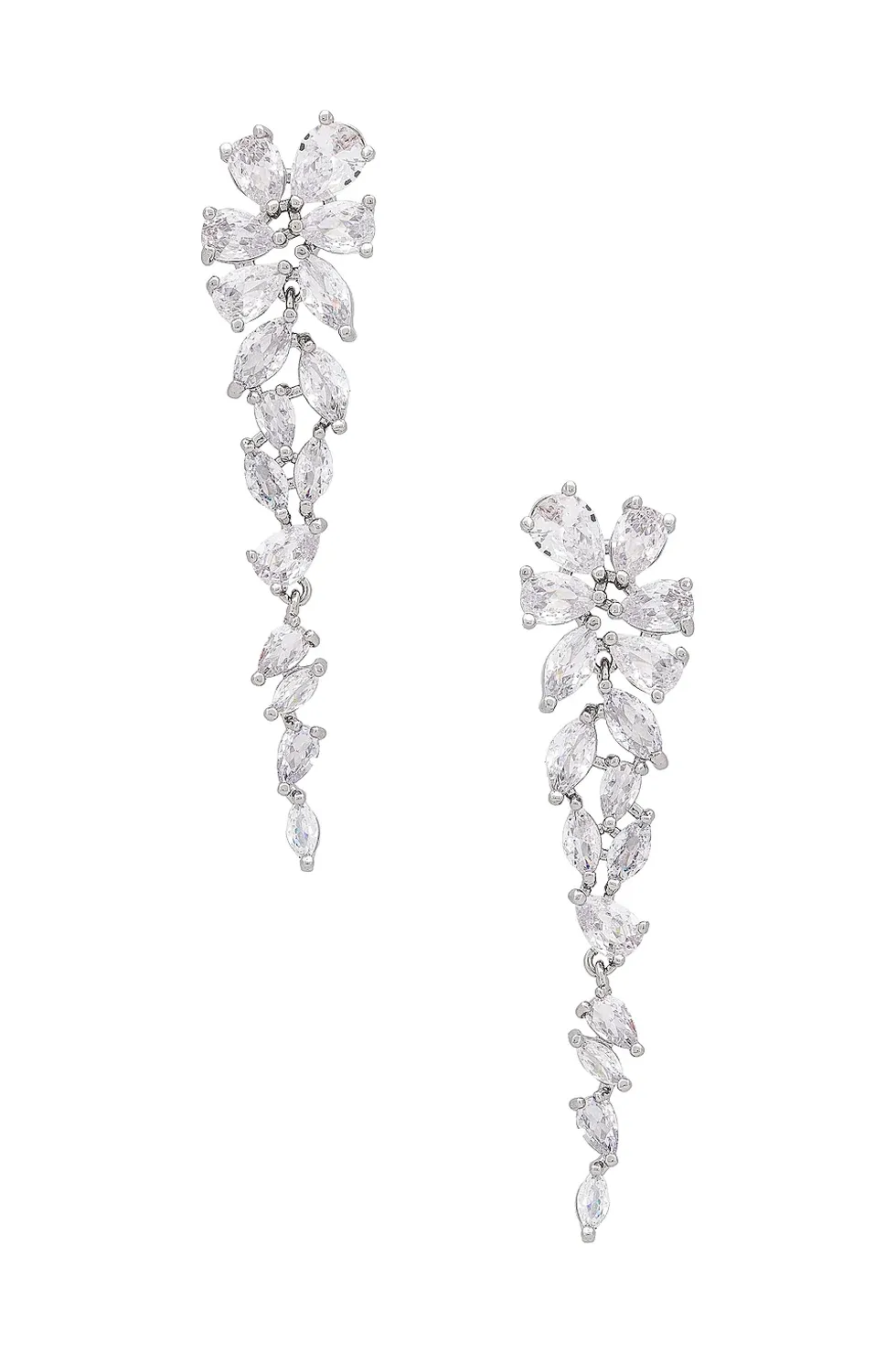 Silver Crystal Drop Earrings