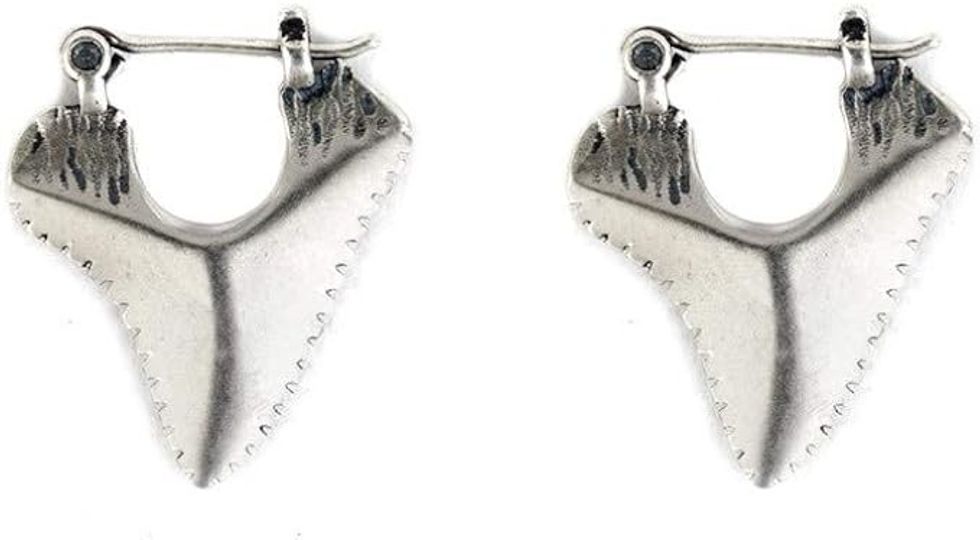 Silver Shark Teeth Earrings