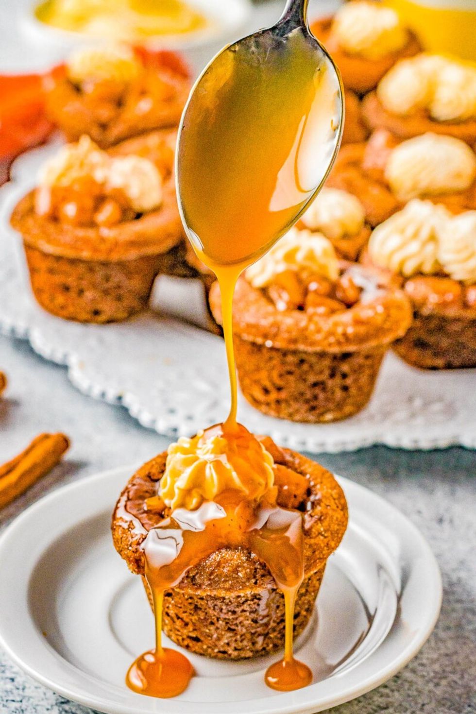 Spiced Caramel Apple Gingerbread Cookie Cups