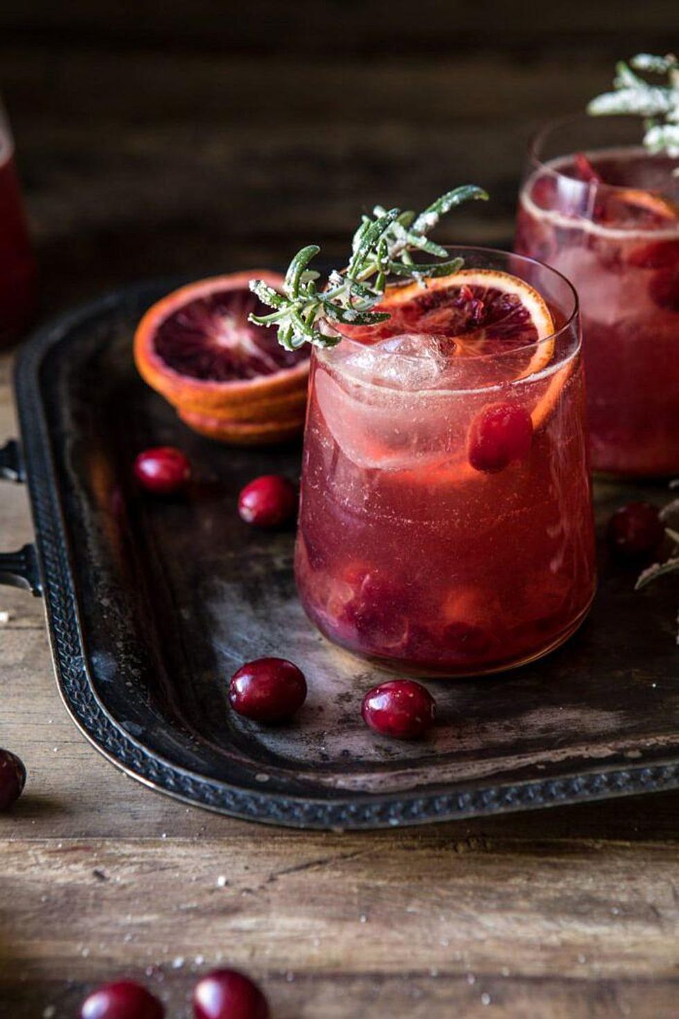 Spiced Cranberry Ros\u00e9 Spritzers Thanksgiving drinks