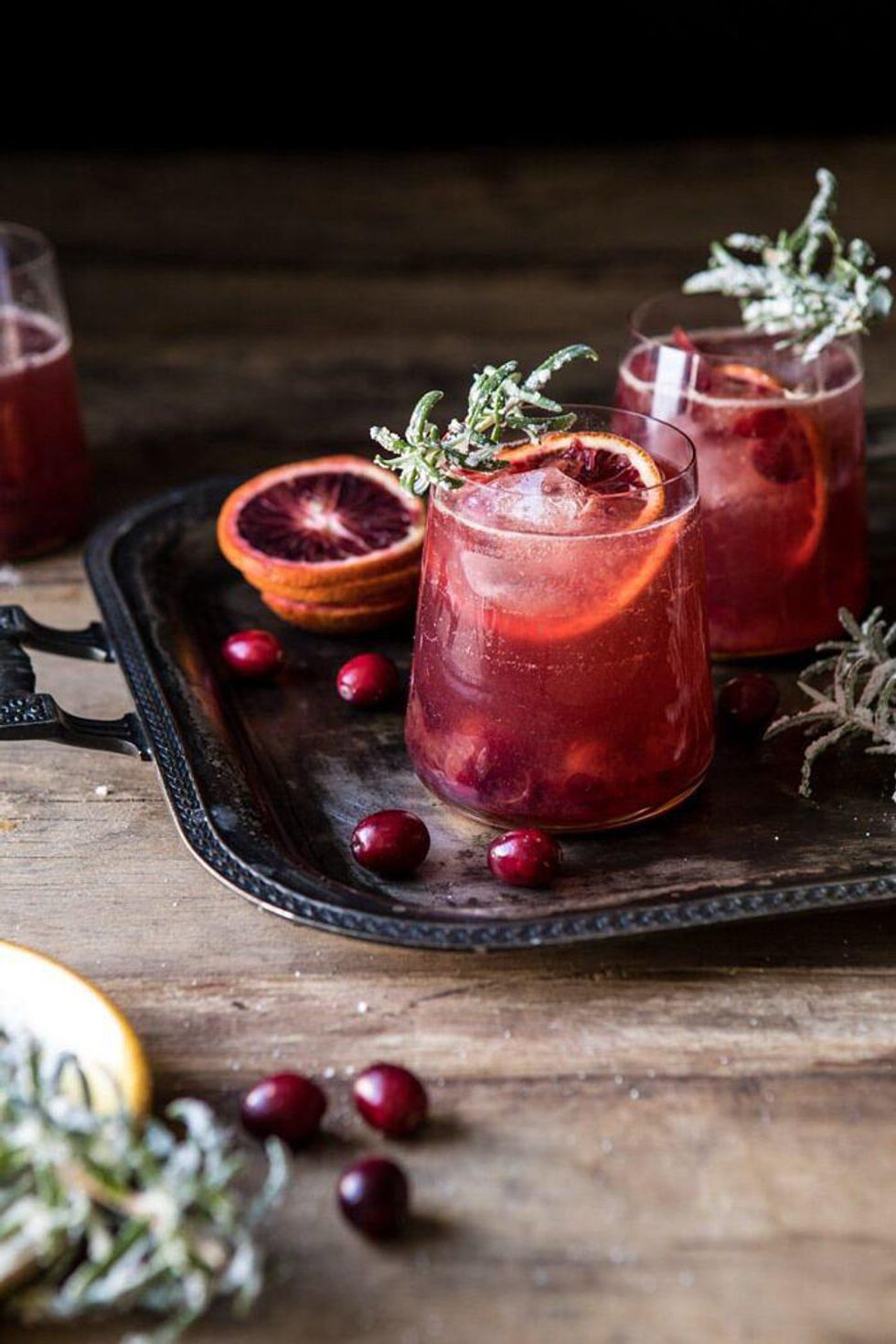 Spiced Cranberry Ros\u00e9 Spritzers